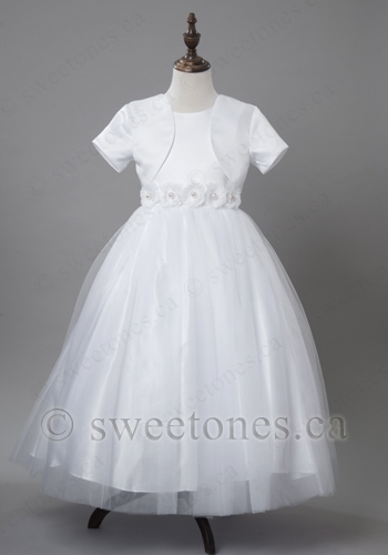 plain white flower girl dress